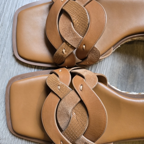 Vince Camuto Baylees Leather Espadrille Wedge Sandal Size 10 - Picture 2 of 7